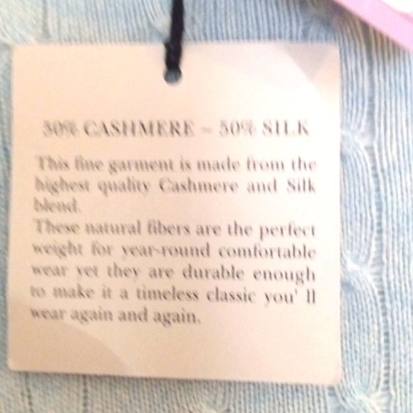 NWT Levrier Cashmere silk sweater XXL blue cable knit sweater Vintage - Picture 3 of 4